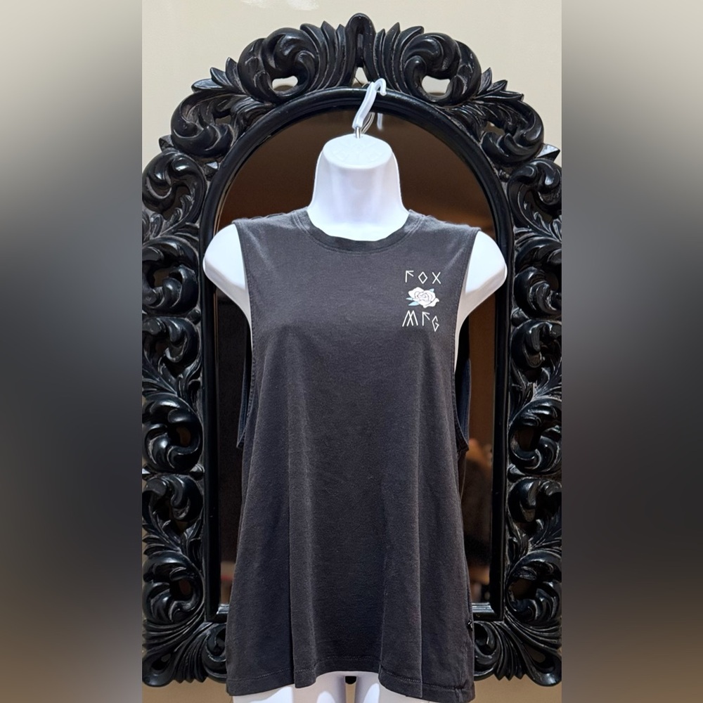 FOX MFG Vintage Rosey Muscle Tee - Charcoal/Grey/Pink